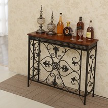 철제 엔틱 콘솔 장식장 프로방스 테이블 빈티지 메탈 고딕 장식 슬림 폭좁은 유럽 복도장, 부분조립, A.길이 90xW25xH80cm