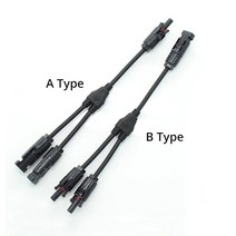 태양광 패널 병렬연결 어댑터 케이블 2대1 방수 커넥터 Y형 커넥터(A형 B형), 1)A타입