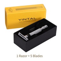 Yintal 새로운 패션 컬러 면도기 나비 조정 가능한 안전 클래식 면도기 남자 면도 이발사 롱 핸들 면도기, 1 Razor 1 base_3
