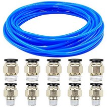 Tailonz Pneumatic 8mm or 5/16 inch OD 5mm ID Polyurethane PU Air Hose Pipe Tube Kit 10 Meter 32.8ft, 8mm od, Blue