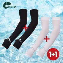 1+1 네파 손등 쿨토시 속건 무봉제 남성 여성 자외선 UV 차단 골프 운전 여름, 블랙+블랙