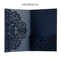 생일축하카드 팝업카드 메세지 세트 레이저 컷 결혼식 초대 카드 인사말 카, 25 Only Black Cover