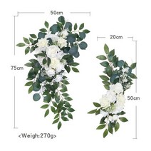 자이언트 플라워 2pcs 대형 인공 웨딩 아치 꽃 행 파티 배경 화환 장식 환영 카드 로그인 벽 매달려 꽃을, 01 A