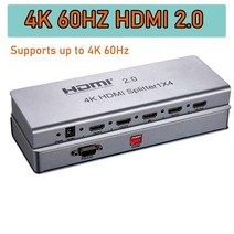 스플리터 8K HDMI 2.1 분배기 스위처 HDCP 2.3 EDID 제어 비디오 2.0 어댑터 PS5 Xbox HDTV용 4K 120Hz 60HZ, [01] 4K 60Hz HDMI 2.0, [01] EU Power adapter