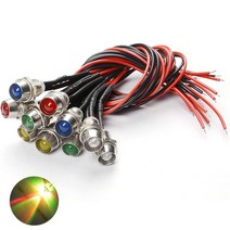 JINHA DIP LED 고휘도LED ROUND 발광다이오드 8mm 9V 인디게이터, 인디_(9V_8파이)느린변환_5개