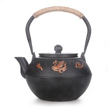 핸드메이드 티포트 차 다도 주전자일본식주물 무쇠, 옵션01