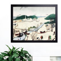 나봄갤러리 그랜마 모지스 추수감사절에 강을 건너 할머니 집으로, 1.심플 블랙 액자