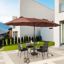 크랭크 파라솔 대형 비치 정원 카페 테라스 호텔, 01. 더블 롱 파라솔 카키