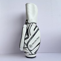 골프백 남녀공용 PU 가죽 방수 경량 캐디백 스탠다드 캐디 차량용 가방 벤츠 아우디 마크, 테슬라-화이트