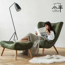 개인 소파의자 게으른 페브릭 소파 북유럽 캐주얼, 개인 (레귤러)그린 코듀로이(콤비네이션)