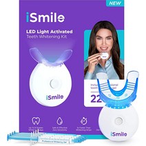 iSmile Teeth Whitening Kit - LED Light 35% Carbamide Peroxide (3) 3ml Gel Syringes (1) Reminera, 1개