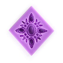 Tasty Molds Pearl Diamond Brooch Silicone Fondant Broach Mold High Definition Quality Wedding Cake T, 1, Purple