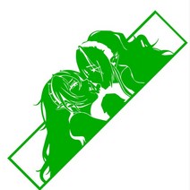 오토바이 튜닝 용품 바이크 데칼 부품 자동차 스티커 Sanime Waifu 범퍼 창 데칼 애니메이션 RV 비닐 오토, 08 green_01 25cm