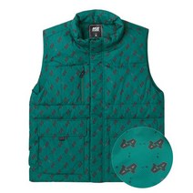 AKIII CLASSIC 위즐 모노그램 포켓 덕다운 베스트 딥그린