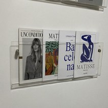 매거진랙 잡지꽂이 책진열대 리플렛거치대 책꽂이 현관선반 거치대 아크릴 잡지 랙 투명 책 디스플레이 선반 벽걸이 형 책장 스토리지 주최자 공간 절약 만화 선반, 투명 60cm