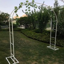 철제 장미넝쿨 지지대 화분 지지대 전원주택 정원 소품 아치 가든 장미 꾸미기 울타리, 흰색:3.5폭 2.2m 높이개