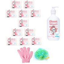 코코넛향 고트 산양비누 11 바디워시 500ml 1 샤워볼 1 샤워장갑 1, 1세트