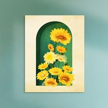 위모던 해바라기그림 캔버스아트 인테리어 돈들어오는 현관 거실 풍수액자, 2.긍정의 해바라기