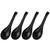 멜라민 우동 스푼 무광 블랙, 4개입