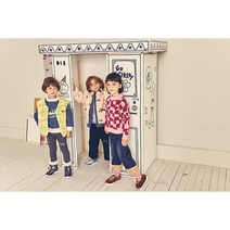 [리틀그라운드8] 데님인더박스(72C21-300-01)핑크체커보드니트 아니트 아동스웨터 겨울ㅁ맨투맨 기본니트티