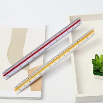 30cm 삼각 도면 자 저배율 3컬러 제도 스케일 제도용