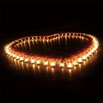 고백하는날 프로포즈 용품 세트(티라이트초+투명홀더+이벤트현수막+조화장미+조화꽃잎+점화기) 프로포즈용품세트, 03.촛불이벤트SET-C