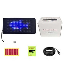led전광판 차량용 LED 디스플레이 사인 소프트 스크린 RGB 접이식 블루투스 앱 프로그래밍 가능 메시지 보드 자동차 뒷유리창 190x70mm, [02] B-P1642-190x70MM, 1개