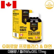 힐링팩토리 대용량 캐나다 어린이 초등 중 학생 청소년 슈퍼로얄 프로 플로 폴리스 아연 플라보노이드 17mg 대두유 밀납 플로포리스 프로필리스 프리폴리스, 2병(12개월분)