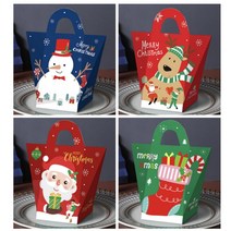 15pcs 세트 크리스마스 선물상자 종이가방 선물포장 쿠키포장 답례품 산타 루돌프 성탄절 쇼핑백, 15장 색상골고루랜덤