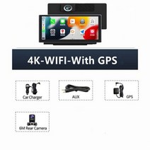안드로이드 오토 4k 네비게이션 무선안드로이드 오토 7 인치 4K 대시캠 후방 카메라 와이파이 카플레이 및 안드로이드 오토 GPS 내비게이션 동영상 레코더 대시보드 듀얼렌 24 시, 718CQ41G-6_아무도