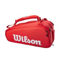 Wilson 윌슨 테니스 배드민턴 라켓 가방 슈퍼 투어 시리즈 2개~15개 태니스 채 수납, 레드 슈퍼투어 15PK