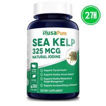 NusaPure Sea Kelp 씨 켈프 아이오딘 요오드 타이로이드 325mcg 200베지캡슐 x2팩