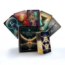[Lunart Design 정품] Delusion 타로 덱: 가이드 북이 있는 독특한 카드 덱 초보자 및 전문가를 위한 오리지널 카드 78장 661142