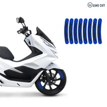 LINE CUT 혼다 PCX125 21-23 PNG 로고 휠스티커 림테이프 데칼 스티커, 흰색