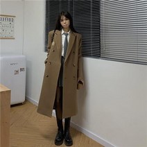MOHEGIA 새로운 느슨한 패션 여성의 긴 코트/겨울 코트