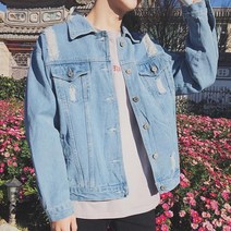 스프링룩 찢어진 연청 디자인 청자켓 셋업수트 OOTD 단정한상의 얇은아우터 댄디룩 남성겉옷 직장인옷