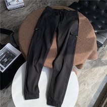 남성케주얼바지 ODM 화물 면폴리 혼방 원단 드로스트링 밴딩 조거 포켓 카고 캐쥬얼 초 가을 2603659379