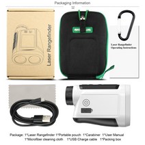 600M - 1500M 레이저 Rangefinder 단안 망원경 골프 사냥 범위 파인더 거리 측정기 슬로프 수정 플래그 잠금 디지털 LCD 디스플레이 룰렛 테이프 측정 앱스트, 화이트