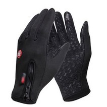 스노우보드엣징 사이클링 장갑 남자와 여자 양털 Windproof 터치 스크린 야외 등산 스키 운전 지퍼, [01] Black, [02] M