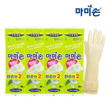 마미손 고무장갑 화이트 중 왼손 5켤레, 중(M), 5개