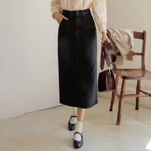 딩켈 포그블랙 데님스커트