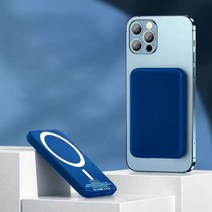 휴대용 캠핑용 차박 발전기 Magsafe 10000mAh 보조베터리 마그네틱 무선 외부 배터리 팩을 13 12 13프로 12프로 Max, blue 5000mAh