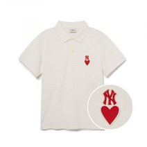 엠엘비 MLB 하트 스몰로고 컴포터블핏 카라 티셔츠 NY (Ivory) 3APQH0133-50IVS 173121