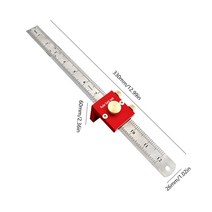멀티 깊이 게이지 알루미늄 합금 마킹 정밀 목수 마크 T-눈금자 후면 자석 제거 가능 한계 측정 도구, [01] 150mm