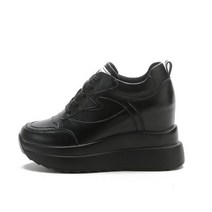 Fujin 10cm 플랫폼 웨지 스니커즈 Chunky Shoes 여성용 정품 가죽 여름 신발 봄 가을 워킹 운동화 패션