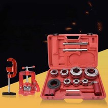 배관 파이프스레딩 머신 나사가공기 절삭머신 태핑기, 수동 실 끼우기 기계 7종 세트(플라스틱 상자