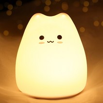 귀여운 고양이 곰 램프 7 가지 색상 엘프 야간 조명 터치 센서 Led 만화 장식 침실 크리스마스 선물 아기, 01 파란