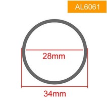 외경 34mm6061 알루미늄 원형 튜브 내경 10mm 32mm 단단한 직선 이음매 없는 파이프 얇은 두꺼운 벽, [03] OD34 ID28, [02] 500mm