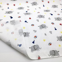 국산순면무형광 엠보 나염 가제손수건 20장, 15.엘리펀트20장