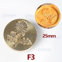 압인기 ZONESUN 왁스 인감 스탬프 식물 씰링 황동 헤드 나무 손잡이 빈티지 레트로 초대장용, 18 F3